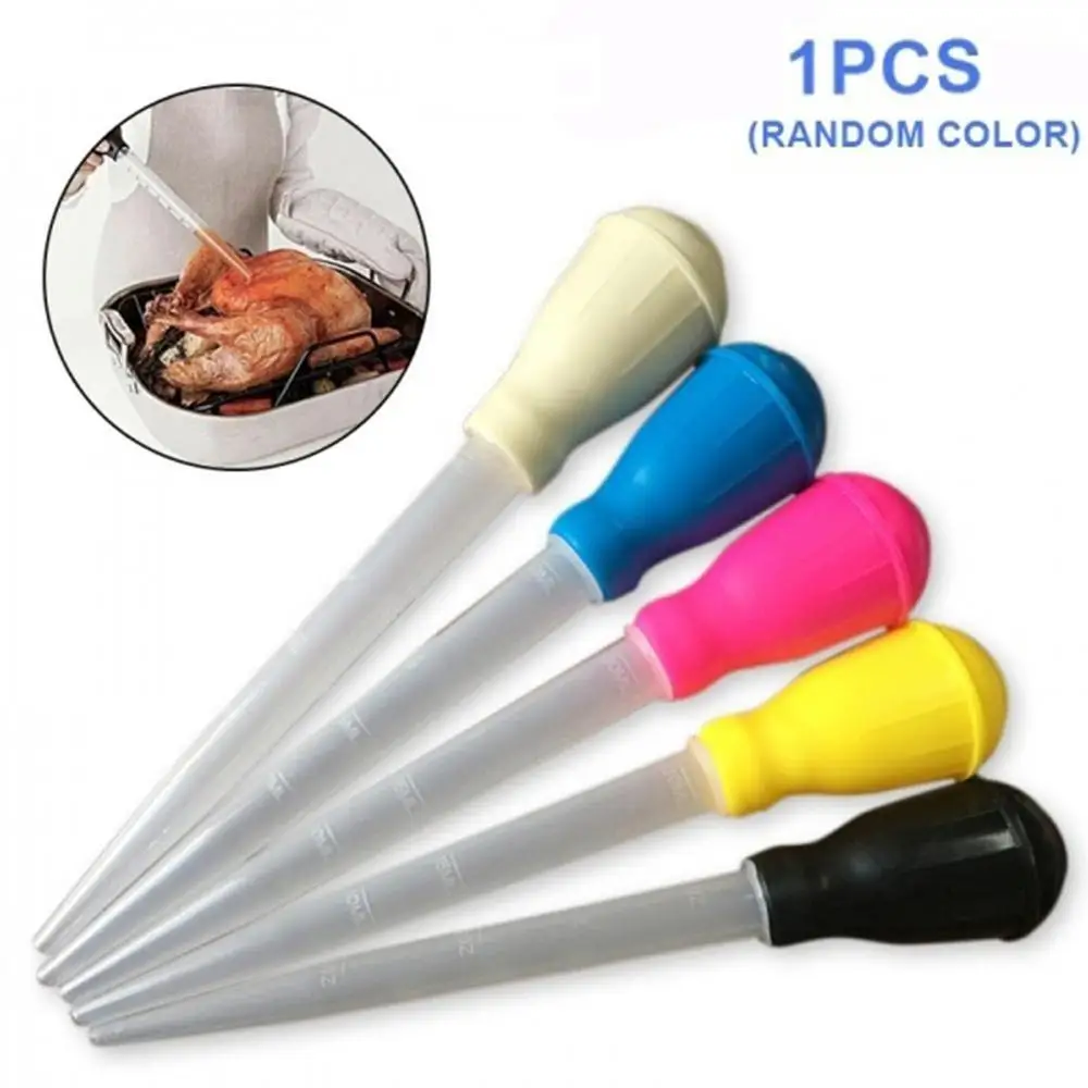 

30ML Barbecue Tool Sauce Oil Dropper Pump Pipe Portable Cooking Pipette With Cleaning Brush Silicone Head BBQ Supplies barbecue