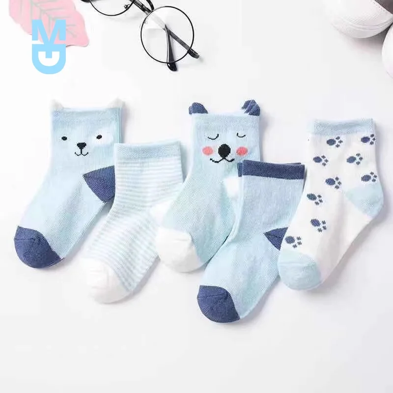 

New 5Pairs/Lot 0-3Years Baby Socks born Cute Cartoons Soft 100% Cotton Socks Comfort Mesh Girl Baby Clothes Accessories