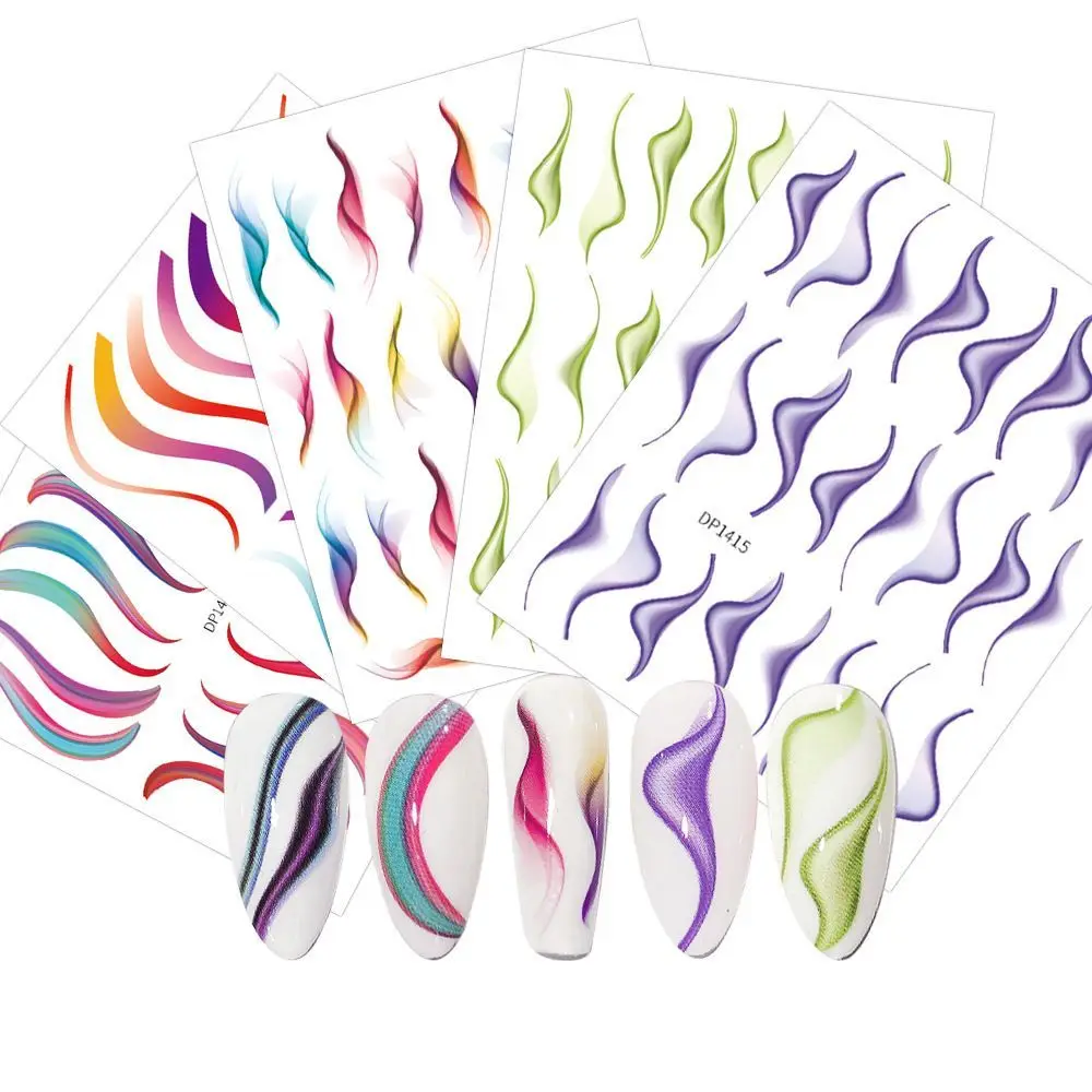 1 Sheet Women Rainbow Swirl Stripe Decals DIY Slider Manicure Tool Wavy Line Nail Sticker Nail Art Decoration
1 Sheet Women Rainbow Swirl Stripe Decals DIY Slider Manicure Tool Wavy Line Nail Sticker Nail Art Decoration