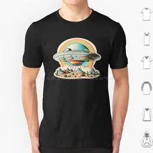 Ufo Space Ship-Pastel T Shirt 6Xl Cotton Cool Tee Extraterrestrial Technology Abduction Unidentified Flying Object Theory Top