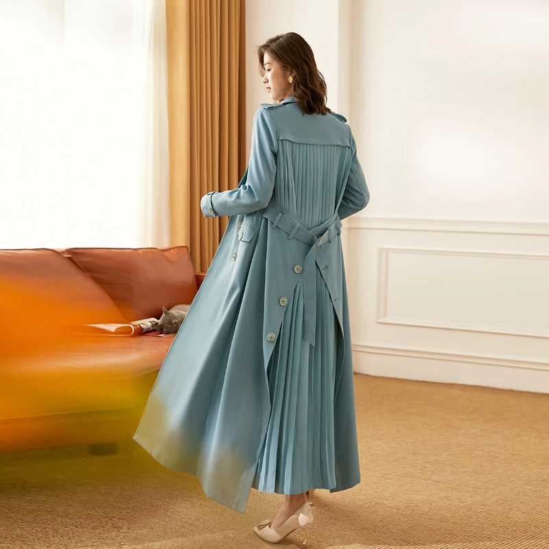 2022 Spring Fall Women Casual Double Breasted Buttons Blue Long Trench Coat , Woman Clothes Autumn Elegant Coats
2022 Spring Fall Women Casual Double Breasted Buttons Blue Long Trench Coat , Woman Clothes Autumn Elegant Coats