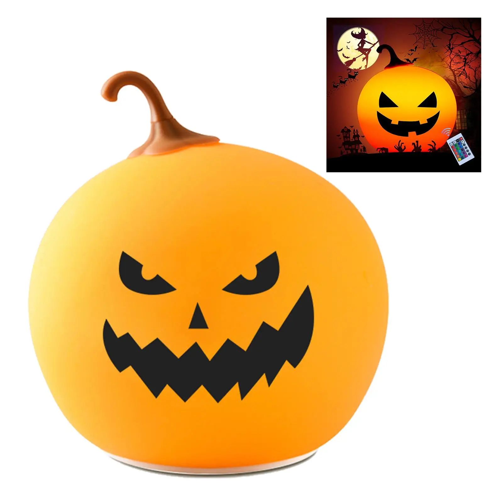 Cute Pumpkin Night Light Rechargeable Colors Color Changing Remote Control Creative Cartoon Bedside Lamp for Kids Children 
Cute Pumpkin Night Light Rechargeable Colors Color Changing Remote Control Creative Cartoon Bedside Lamp for Kids Children