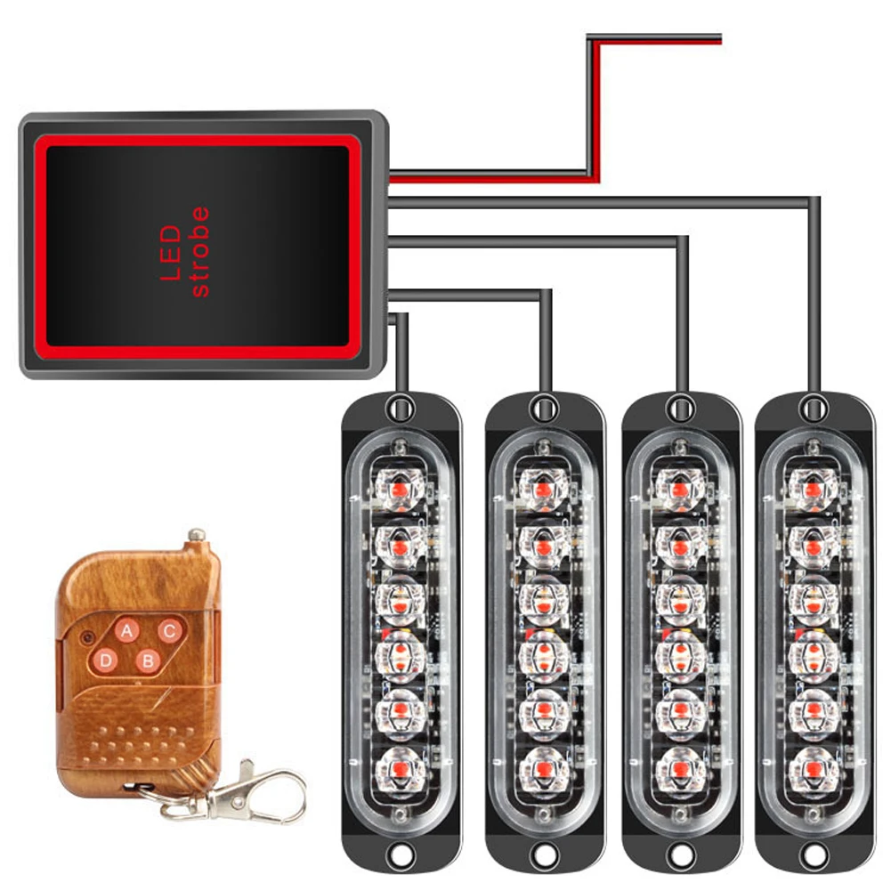 

Беспроводной Автомобильный аварийный мигающий стробоскоп, 6 лампочек, 18 режимов, индикатор поворота, светильник Автомобильная Диодная лампа для автомобилей