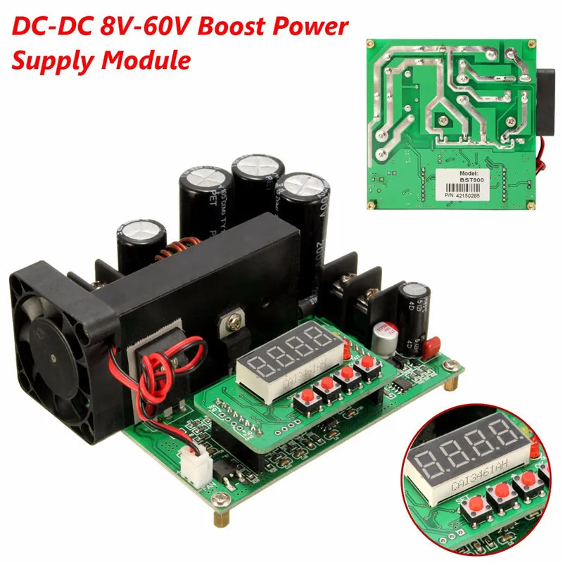 DC-DC 8-60V to 10-120V Boost Converter BST900W High Precise LED Control Step Up Power Module Voltage Transformer Regulator
DC-DC 8-60V to 10-120V Boost Converter BST900W High Precise LED Control Step Up Power Module Voltage Transformer Regulator