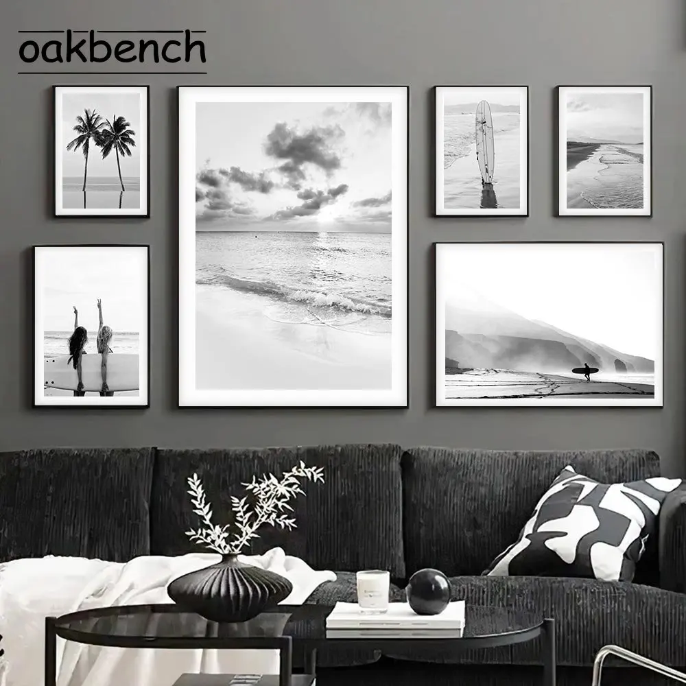 Black and White Canvas Poster Coconut Tree Painting Poster Seascape Print Pictures Wave Art Prints Nordic Wall Poster Home Decor
Black and White Canvas Poster Coconut Tree Painting Poster Seascape Print Pictures Wave Art Prints Nordic Wall Poster Home Decor