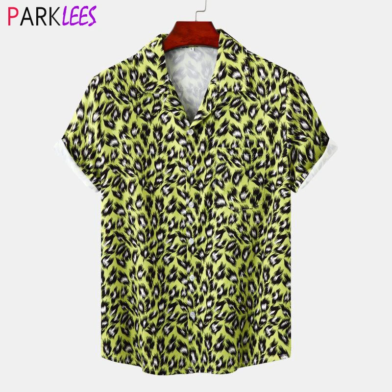 Yellow Leopard Print Hawaiian Shirt Men Short Sleeve Button Down Casual Tropical Shirt Beach Aloha Holiday Party Disco Shirt 3XL
Yellow Leopard Print Hawaiian Shirt Men Short Sleeve Button Down Casual Tropical Shirt Beach Aloha Holiday Party Disco Shirt 3XL