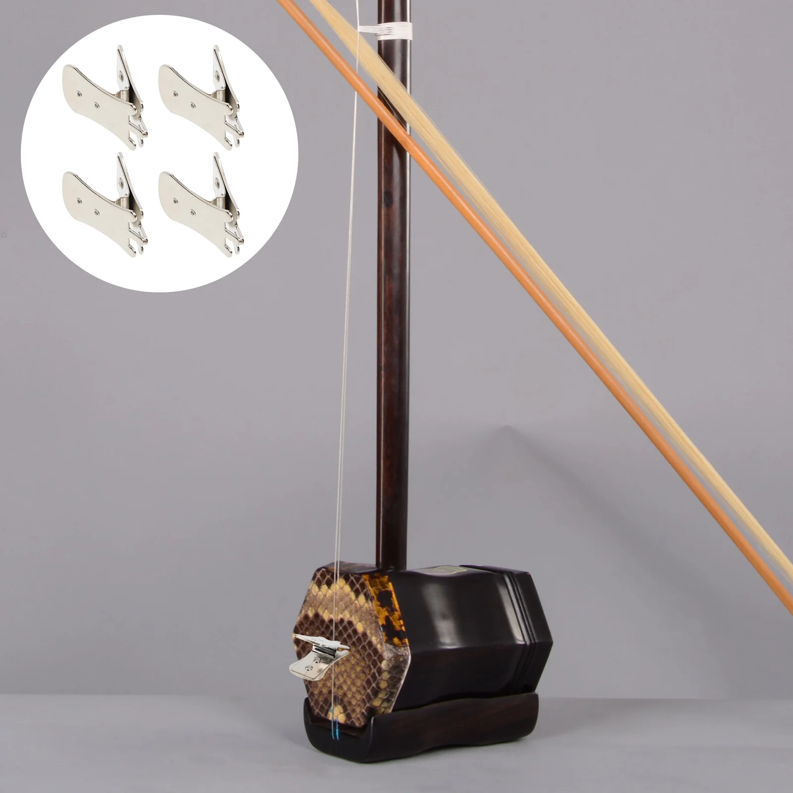 4 Pcs Erhu Mute String Instrument Parts Component Erhu Practice Silencers Galvanized Steel Portable
4 Pcs Erhu Mute String Instrument Parts Component Erhu Practice Silencers Galvanized Steel Portable