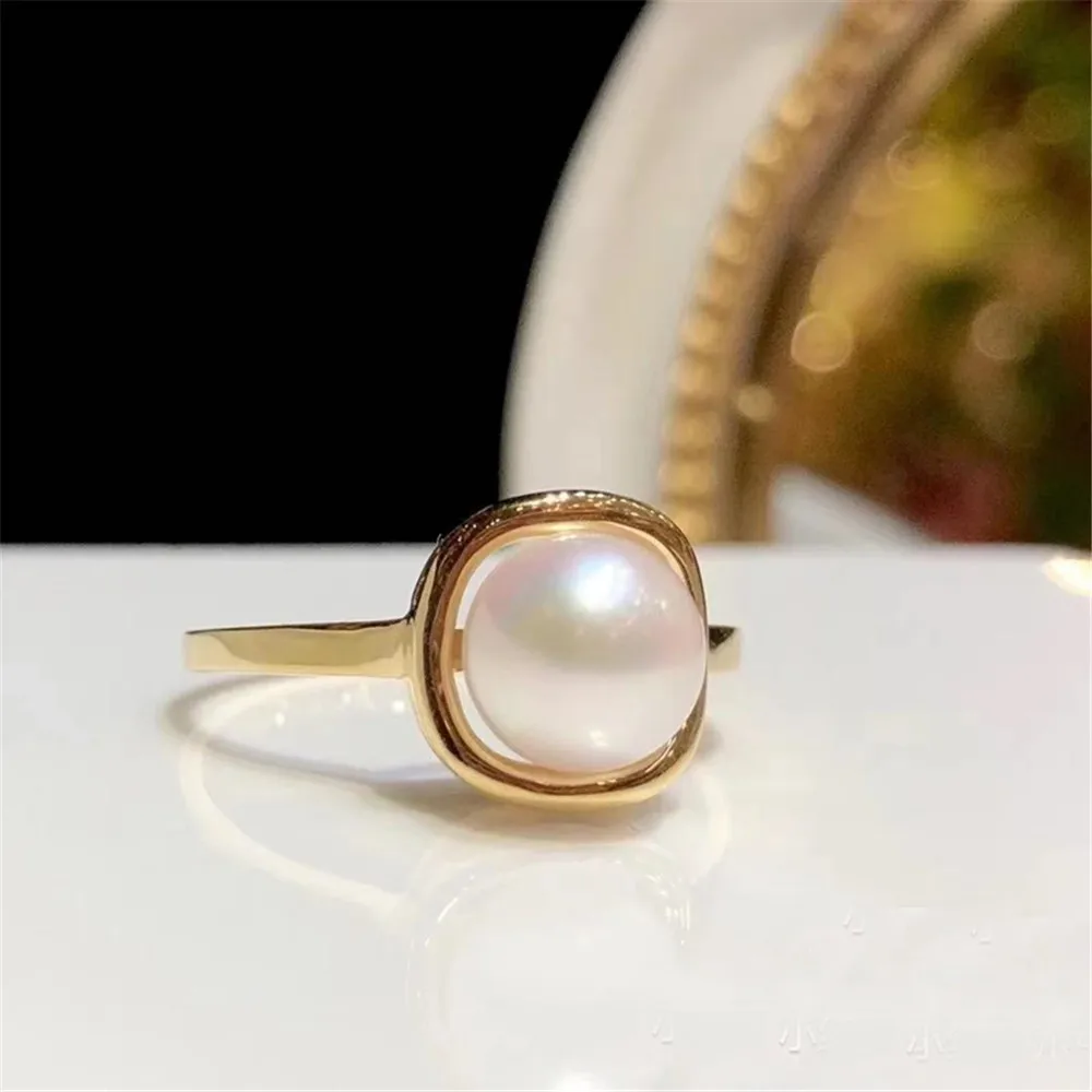 Light gold silver ring with empty DIY pearl accessories S925 sterling silver jewelry suitable for 8-9mm beads
Light gold silver ring with empty DIY pearl accessories S925 sterling silver jewelry suitable for 8-9mm beads