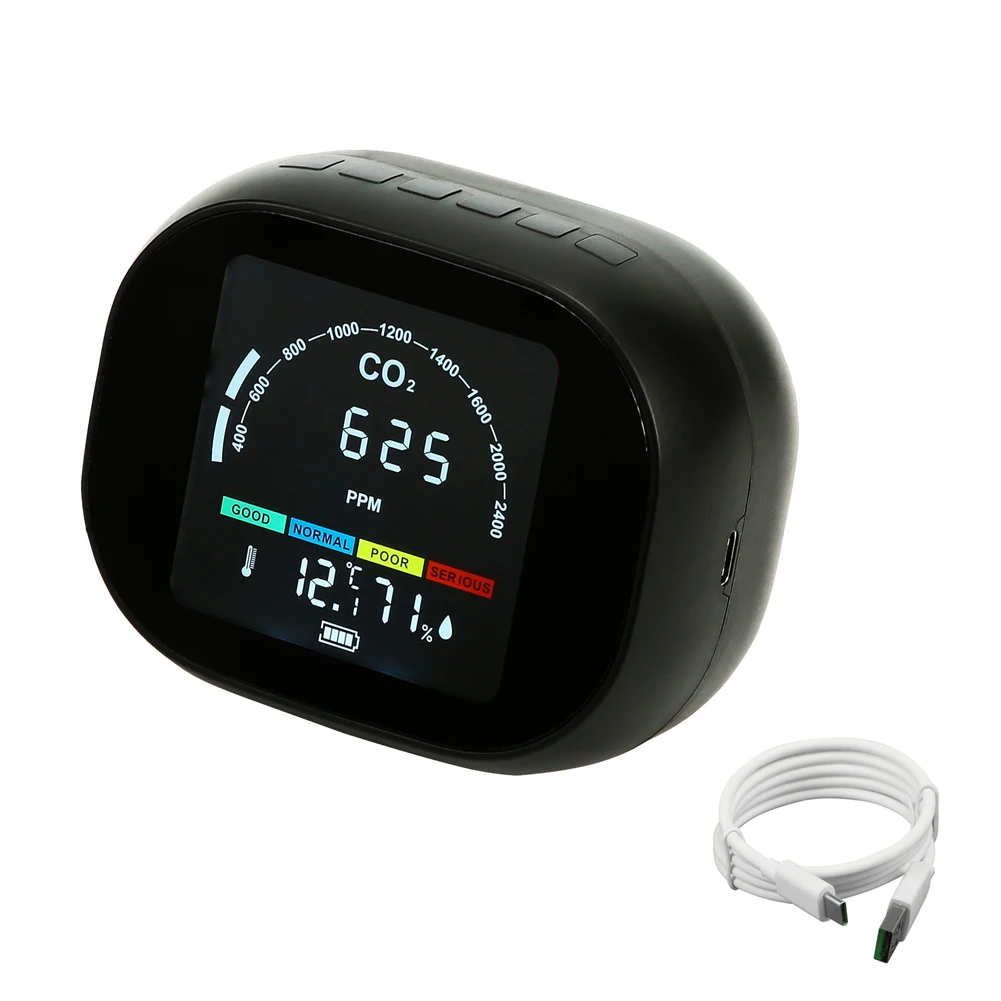3 In 1 CO2 Meter Carbon Dioxide Temperature Humidity Detector Desktop CO2 Detector Home Office Indoor Temperature Humidity Meter
3 In 1 CO2 Meter Carbon Dioxide Temperature Humidity Detector Desktop CO2 Detector Home Office Indoor Temperature Humidity Meter