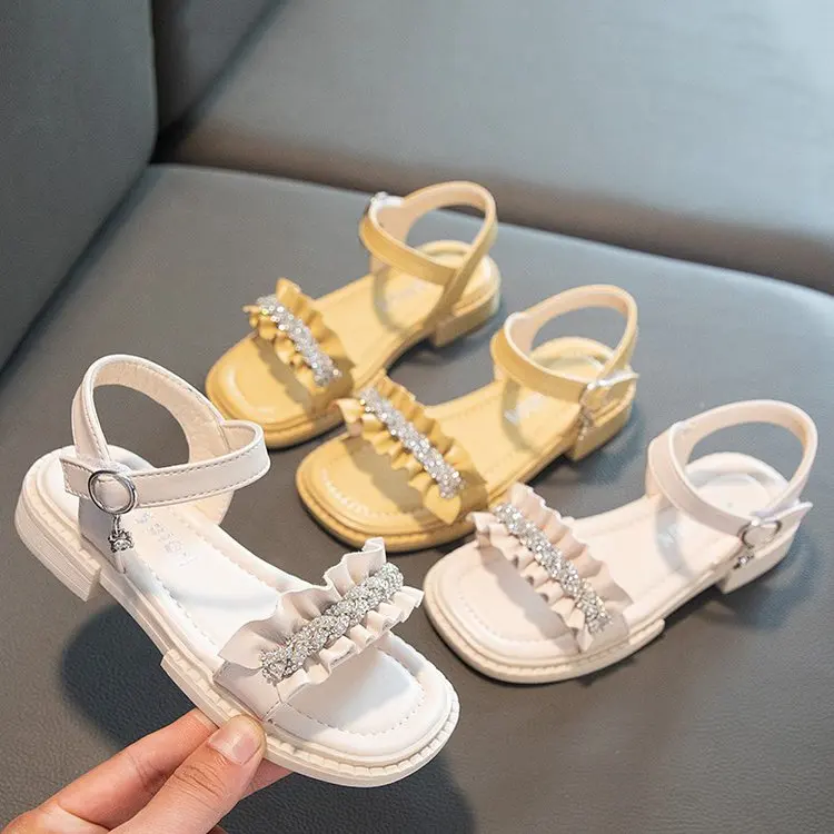 Sweet Princess Sandals 2022 Summer New Rhinestone Ruffles Cute Girls Open Toe Breathable Casual Sandals Versatile Non-slip Flat
Sweet Princess Sandals 2022 Summer New Rhinestone Ruffles Cute Girls Open Toe Breathable Casual Sandals Versatile Non-slip Flat