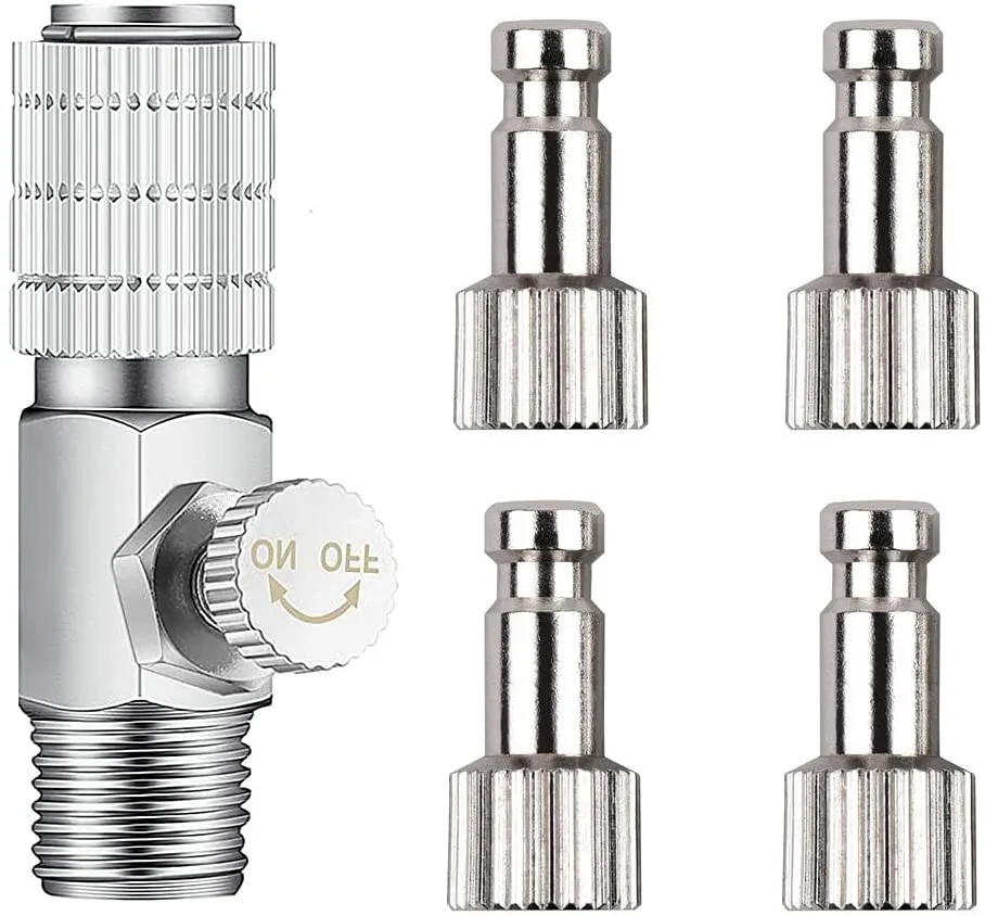 Быстросъемный адаптер JOYSTAR Airbrush, соединитель с клапаном 1/8 дюйма для Paasche с 4 штекерами
Быстросъемный адаптер JOYSTAR Airbrush, соединитель с клапаном 1/8 дюйма для Paasche с 4 штекерами