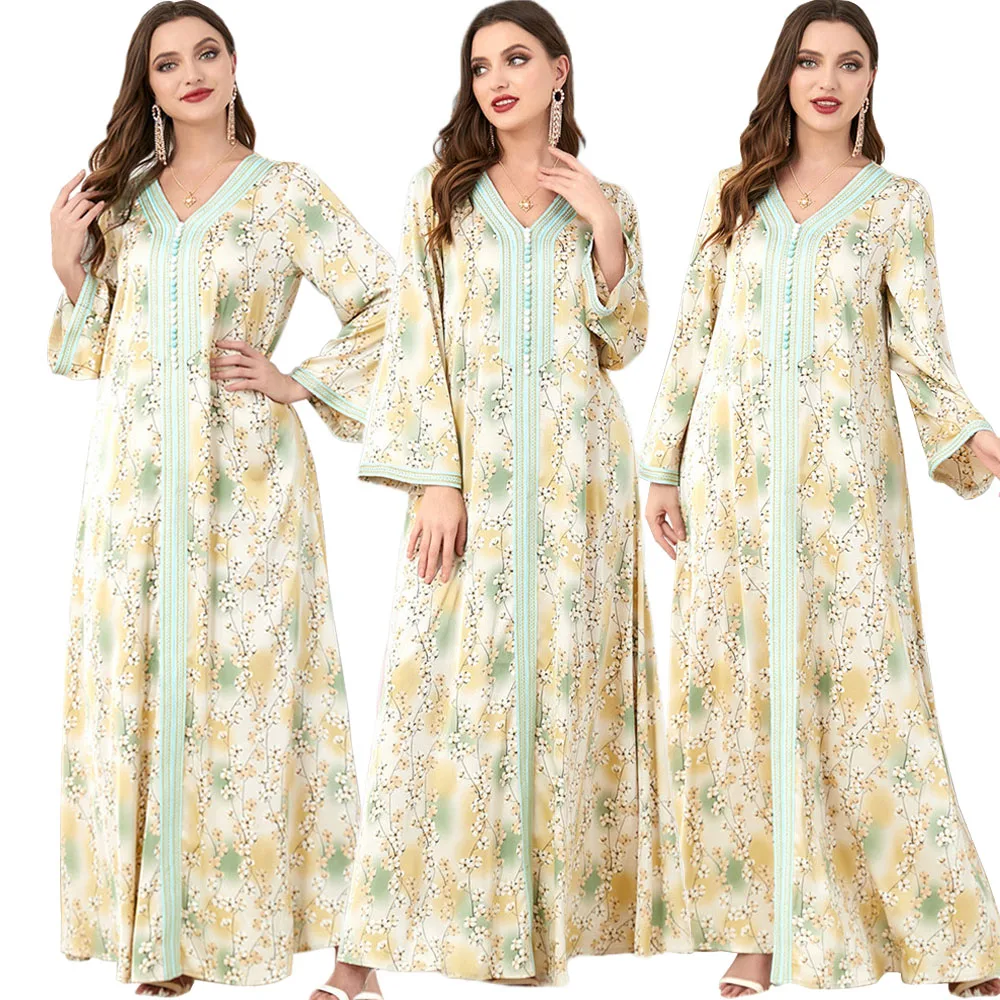Elegant Muslim Women Floral Printed Dress Autumn Long Sleeve Arab Abaya Eid Evening Party Gown Kaftan Moroccan Turkey Maxi Robe
Elegant Muslim Women Floral Printed Dress Autumn Long Sleeve Arab Abaya Eid Evening Party Gown Kaftan Moroccan Turkey Maxi Robe