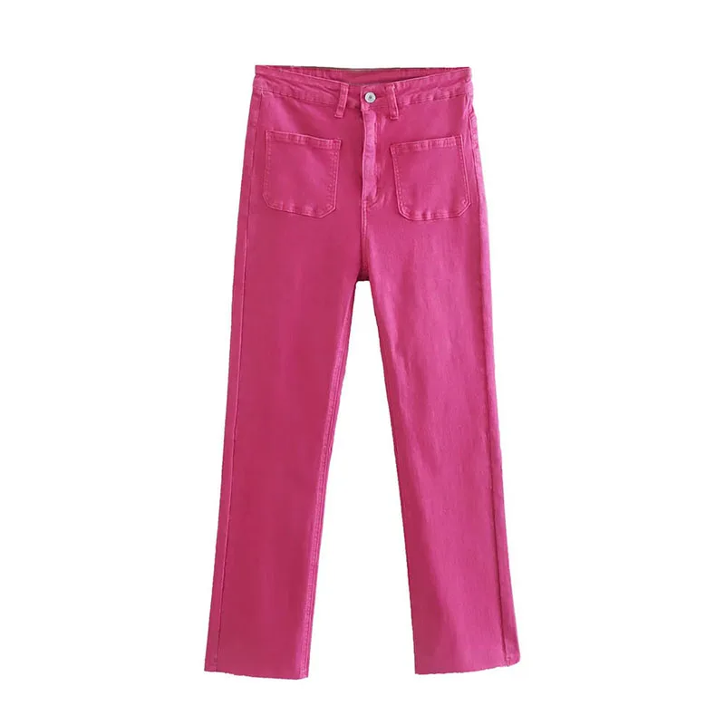 2022 Female Clothing New Fashion High Waist Flares Pants Pocket Accessories Vintage Rose Red Jeans For Women M2381-0702
2022 Female Clothing New Fashion High Waist Flares Pants Pocket Accessories Vintage Rose Red Jeans For Women M2381-0702
