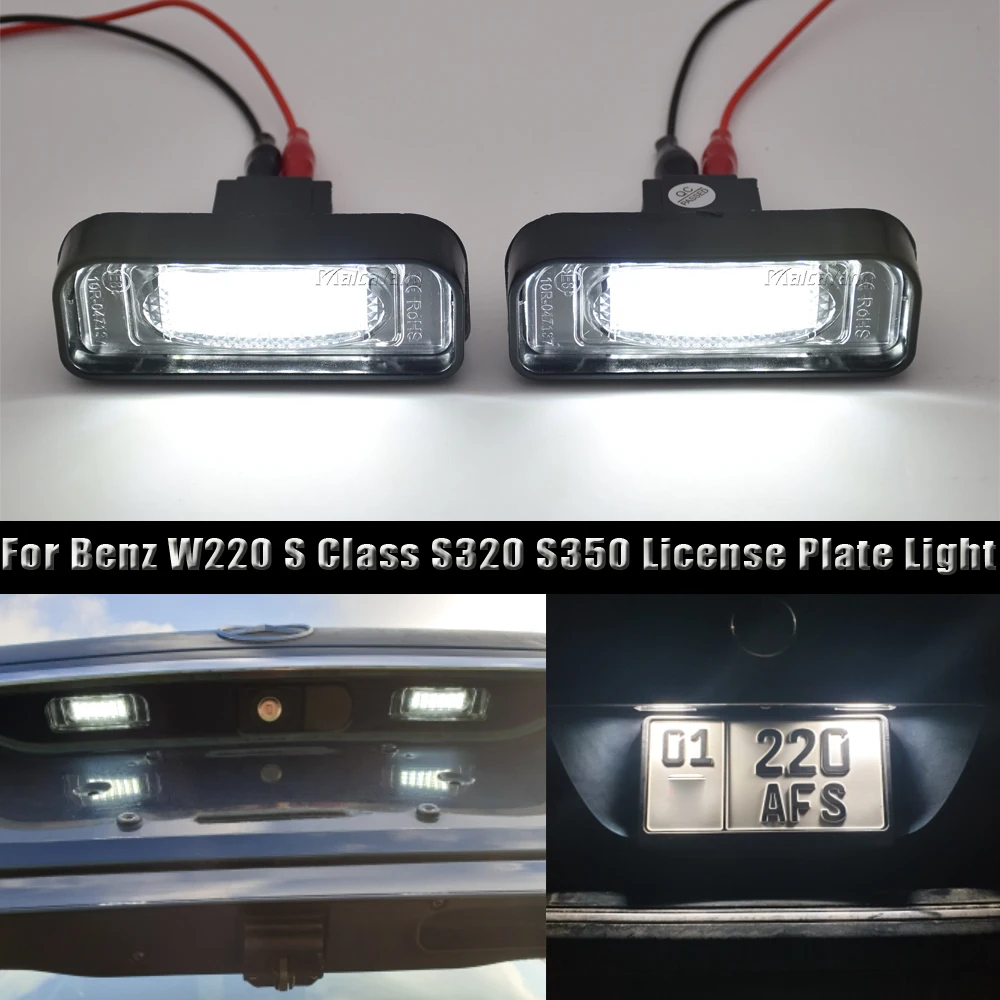 

2PCS LED License Number Plate Light Lamp For Benz W220 S Class S320 S350 AMG Canbus Car Accessories