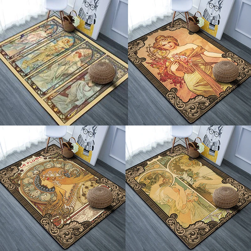 New Pastoral Alphonse Mucha Painting Door mat Rug Carpet Floor Bedroom Doormat Non-slip Mat Cartoon Gifts
New Pastoral Alphonse Mucha Painting Door mat Rug Carpet Floor Bedroom Doormat Non-slip Mat Cartoon Gifts