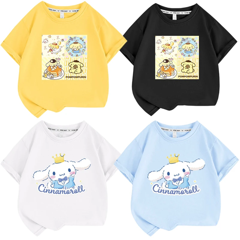 Sanrios Anime Cinnamoroll Purin Dog Cartoon Cute Printing Children Short Sleeve T-shirt Summer Girls Top Clothing Half Sleeves
Sanrios Anime Cinnamoroll Purin Dog Cartoon Cute Printing Children Short Sleeve T-shirt Summer Girls Top Clothing Half Sleeves