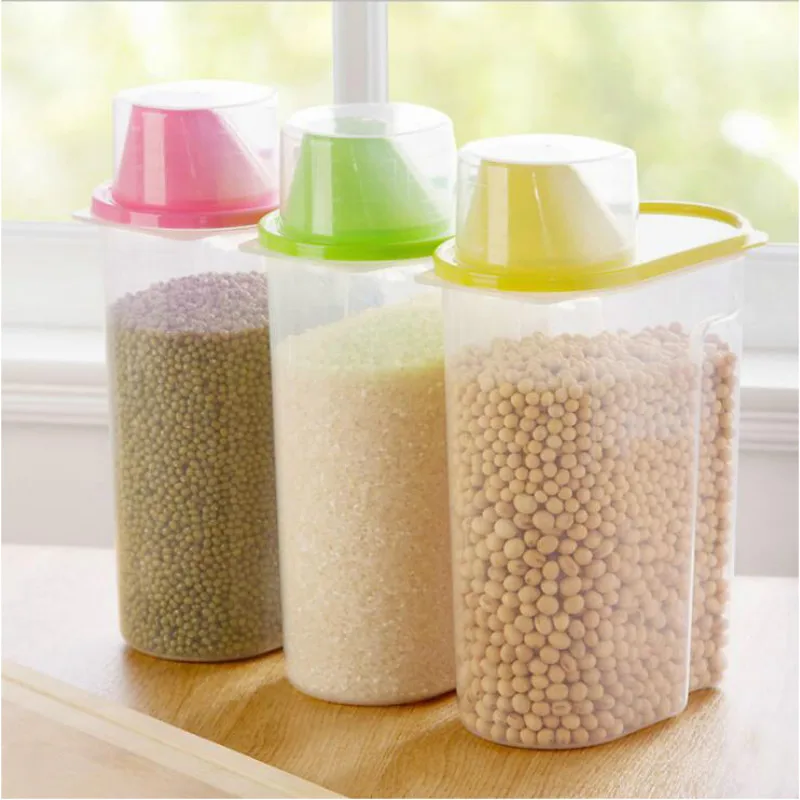 1Pc 1.9/2.5L Plastic Kitchen Rice Cereal Bean Dry Food Storage Dispenser Container Lid Sealed Box Storage Bottles Jar Practical
1Pc 1.9/2.5L Plastic Kitchen Rice Cereal Bean Dry Food Storage Dispenser Container Lid Sealed Box Storage Bottles Jar Practical