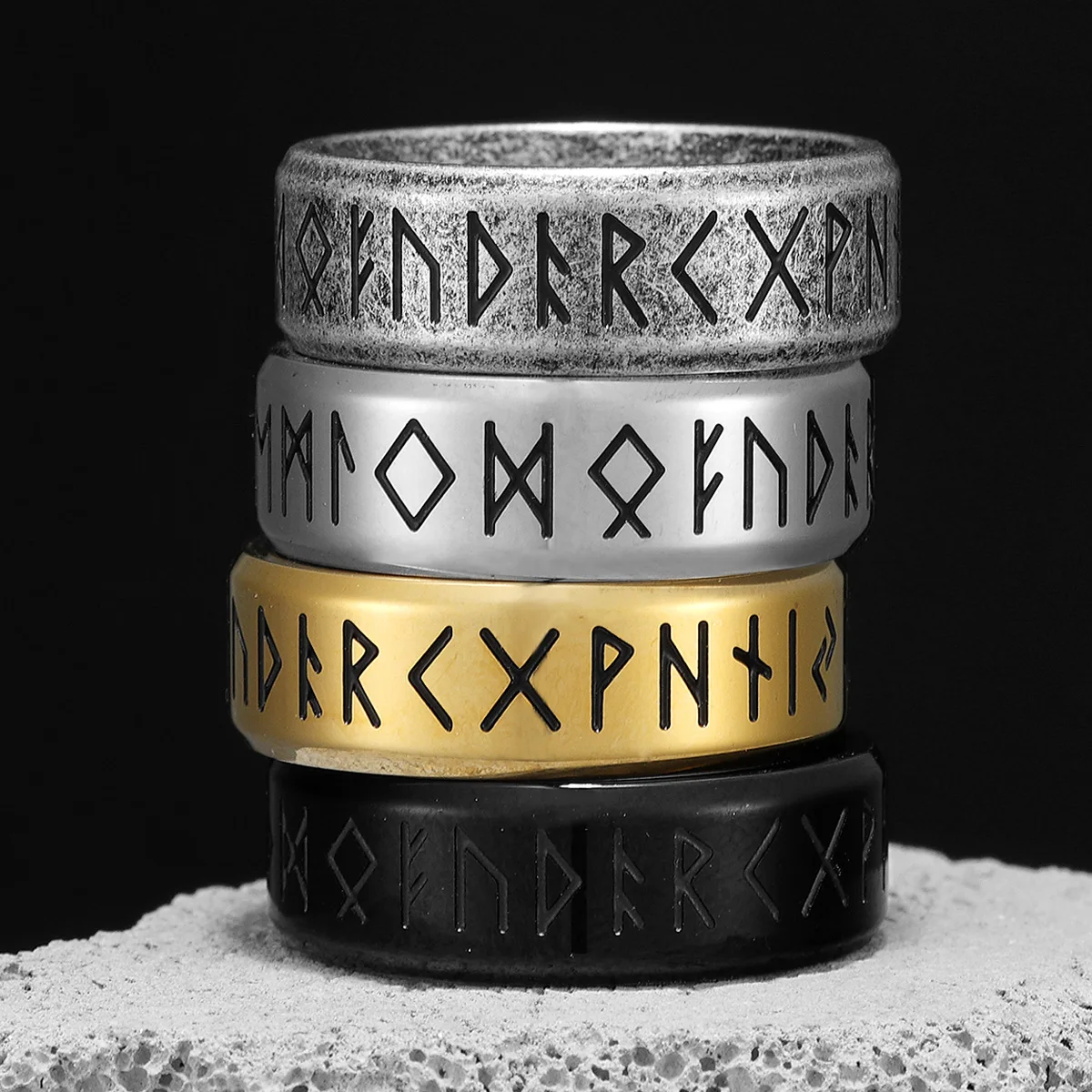 Vintage Simple Nordic Vikings Runes Stainless Steel Womens Mens Rings Punk for Boyfriend Biker Jewelry Creativity Gift Wholesale
Vintage Simple Nordic Vikings Runes Stainless Steel Womens Mens Rings Punk for Boyfriend Biker Jewelry Creativity Gift Wholesale