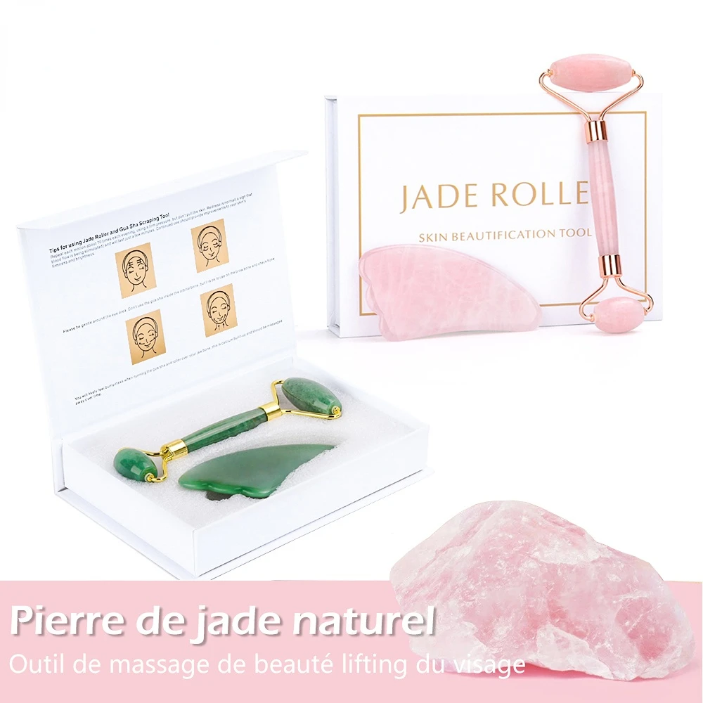 FOMIS Natural Rose Quartz Roller Jade Roller Stone Gua sha Scraper Face Lifting Massage Beauty Care Tool Skin Eye Body Massager
FOMIS Natural Rose Quartz Roller Jade Roller Stone Gua sha Scraper Face Lifting Massage Beauty Care Tool Skin Eye Body Massager