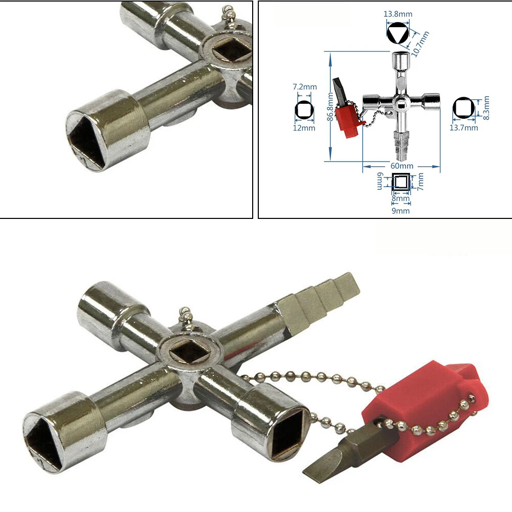4 Way Key Key Wrench Utility DIY With Screwdriver Square Stepped Key Triangle Zinc Alloy Multipurpose Brand New
4 Way Key Key Wrench Utility DIY With Screwdriver Square Stepped Key Triangle Zinc Alloy Multipurpose Brand New