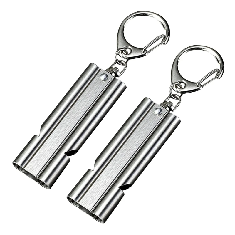 2pcs Stainless Steel Signal Whistles Double Tube Trainer Whistles Louds Emergency Whistles for Outdoor Hiking Camping
2pcs Stainless Steel Signal Whistles Double Tube Trainer Whistles Louds Emergency Whistles for Outdoor Hiking Camping