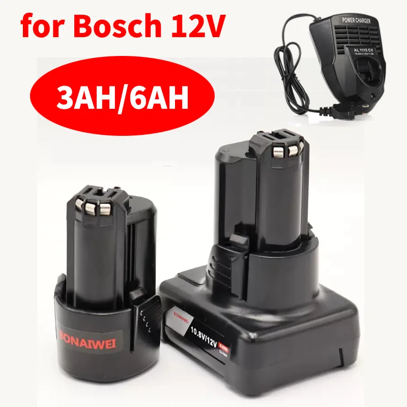 10.8V 12V 3000mAh 6AH Rechargeable lithiu-ion Battery for BOSCH BAT411 BAT412 BAT412A BAT413A 2607336014 2607336864 PS20-2 PS40 
10.8V 12V 3000mAh 6AH Rechargeable lithiu-ion Battery for BOSCH BAT411 BAT412 BAT412A BAT413A 2607336014 2607336864 PS20-2 PS40