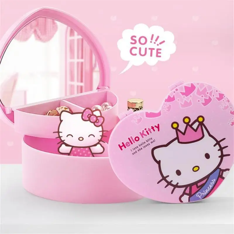 Hello Kitty Girls Jewelry Box Cute Heart Jewelry Storage Box Dressing Mirror Children's Watch Earrings Hairpin Storage Box
Hello Kitty Girls Jewelry Box Cute Heart Jewelry Storage Box Dressing Mirror Children's Watch Earrings Hairpin Storage Box