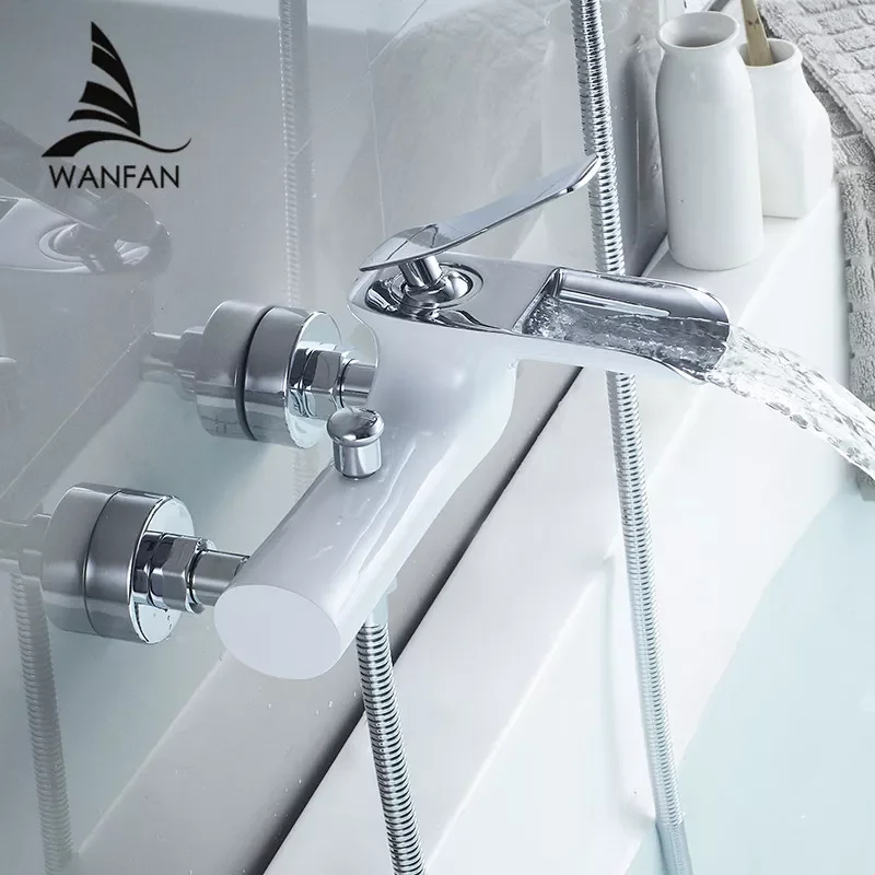 Bathtub Faucets Gold Bath Shower Set White Shower Set Bathtub Mixer Tap Dual Contral Shower Wall Mounted For Bathroom WF-6018K
Bathtub Faucets Gold Bath Shower Set White Shower Set Bathtub Mixer Tap Dual Contral Shower Wall Mounted For Bathroom WF-6018K