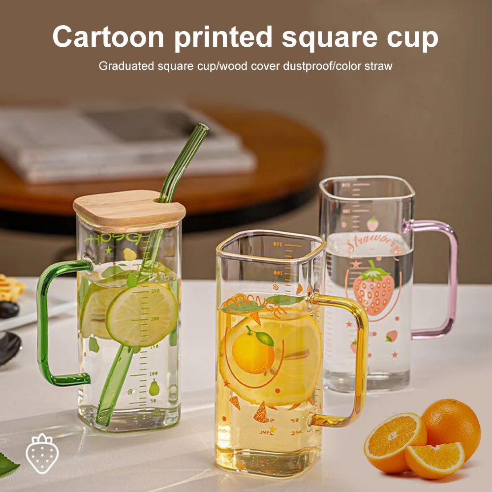 350ML Square Glass Cup with Bamboo Lid & Straw Heat Resistant Milk Coffee Mug Wine Juice Water Glass Breakfast Cup Drinkware
350ML Square Glass Cup with Bamboo Lid & Straw Heat Resistant Milk Coffee Mug Wine Juice Water Glass Breakfast Cup Drinkware