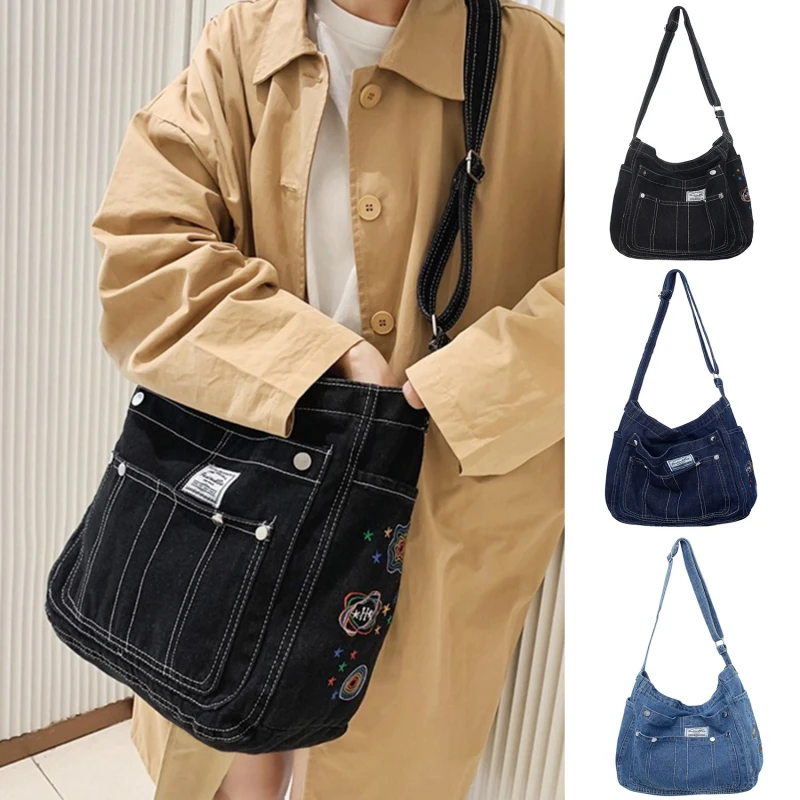 Новая модная женская джинсовая сумка через плечо с регулируемой сумкой через плечо Удобная дорожная сумка для хранения книг для девочек
Новая модная женская джинсовая сумка через плечо с регулируемой сумкой через плечо Удобная дорожная сумка для хранения книг для девочек