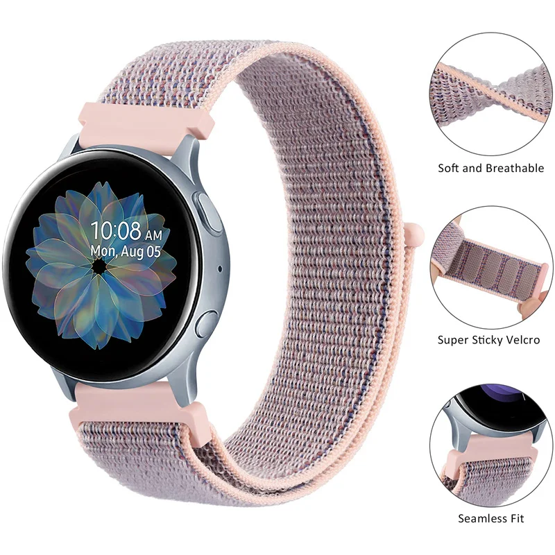 Nylon loop For Samsung Galaxy watch 4/Classic/3/5/pro/Active 2/40mm 44mm/Gear S3 Frontier Sport breathable 20mm/22mm watch strap 
Nylon loop For Samsung Galaxy watch 4/Classic/3/5/pro/Active 2/40mm 44mm/Gear S3 Frontier Sport breathable 20mm/22mm watch strap
