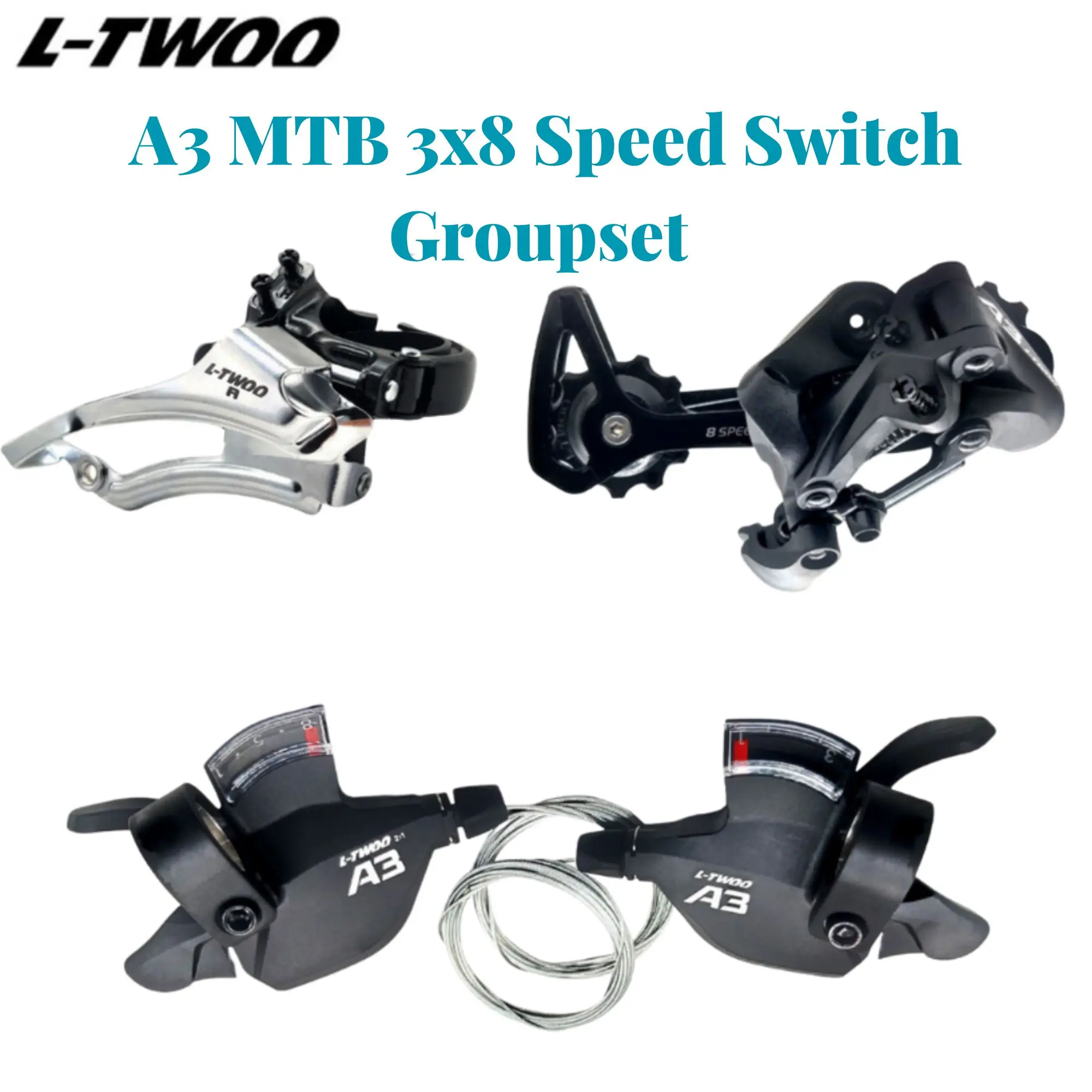 

LTWOO A3 3X8 24 скоростные переключатели, групповой набор, совместимый для Shimano 8 скоростной переключатель передач, рычаг переключения передач, передний переключатель передач, 8 скоростей, велосипедные детали