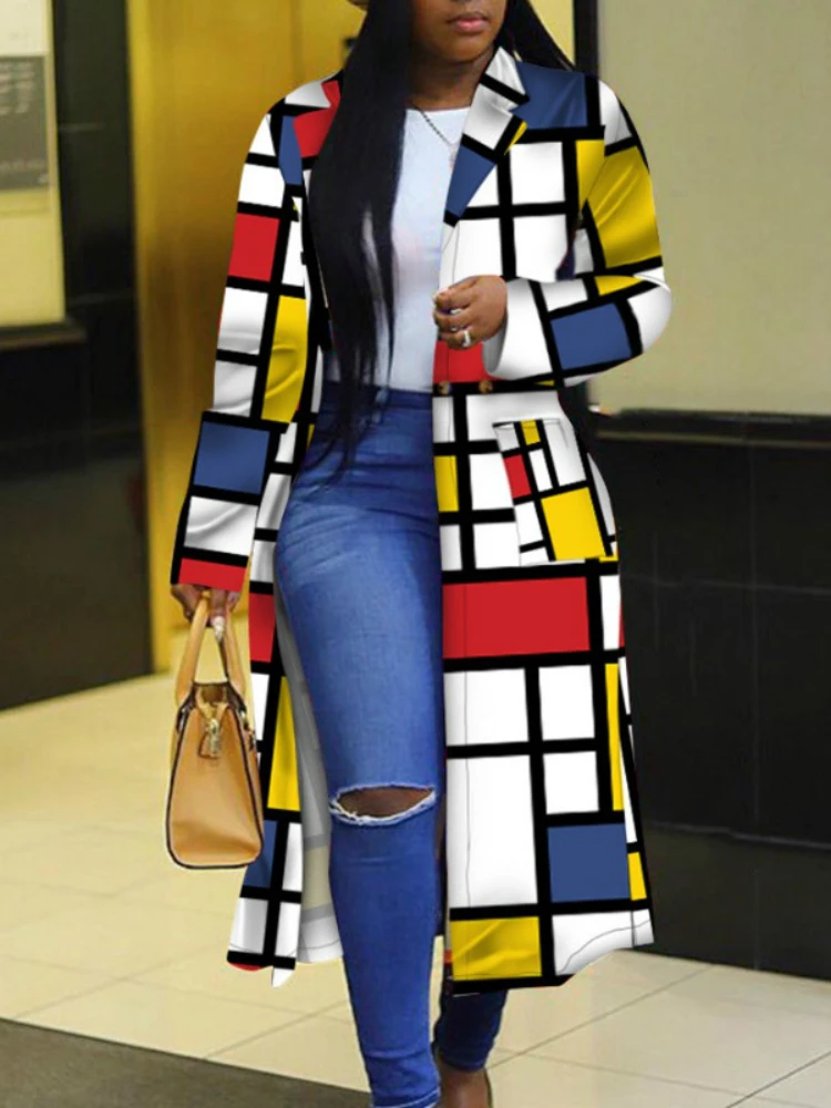 Women Fall Trench Coat Block Color Plaid Long Sleeves Autumn Casual Fashion Elegant with Pockets Outerwear 2022 Female Clothing
Women Fall Trench Coat Block Color Plaid Long Sleeves Autumn Casual Fashion Elegant with Pockets Outerwear 2022 Female Clothing