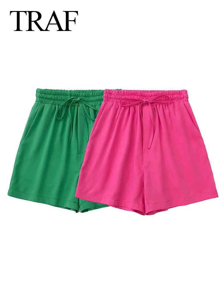 TRAF Women Short Casual Solid Color Simple Elastic Waist Pants Drawstring Loose Street Daily Beach Fashion Summer Ladies Clothes
TRAF Women Short Casual Solid Color Simple Elastic Waist Pants Drawstring Loose Street Daily Beach Fashion Summer Ladies Clothes