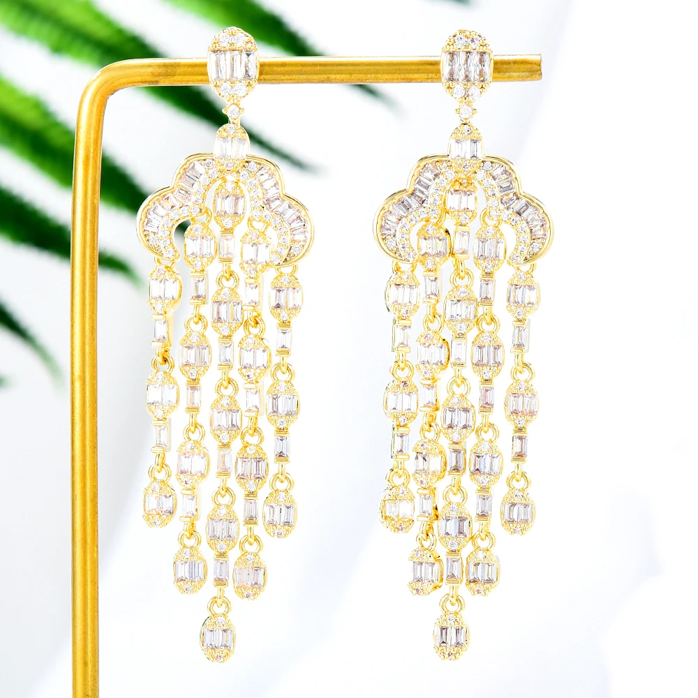 Soramoore New 6.7cm Tassel Earrings Luxury Romantic Women Girl Charm CZ Shiny Fashion Ladies Daily Party Show Jewelry Best Gift
Soramoore New 6.7cm Tassel Earrings Luxury Romantic Women Girl Charm CZ Shiny Fashion Ladies Daily Party Show Jewelry Best Gift
