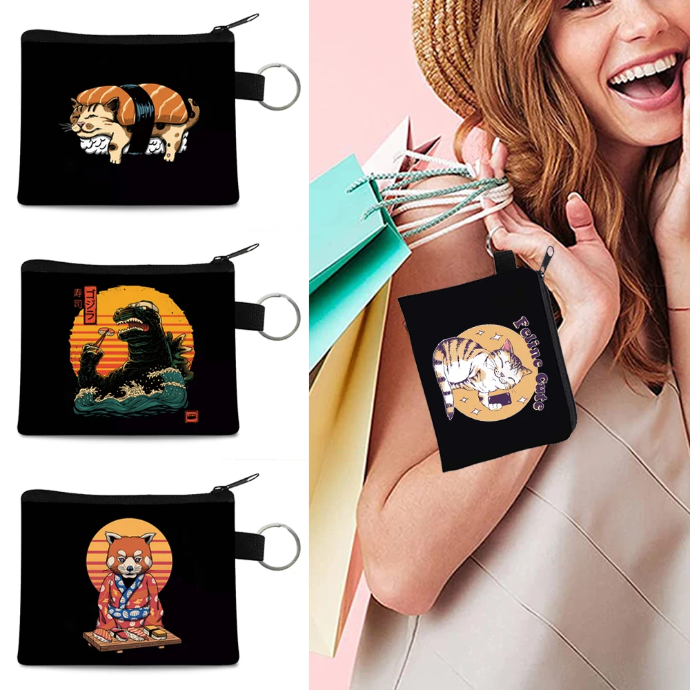 Fashion Women Bag Canvas Wallet Organizer Handbags Japan Cat Printing Anime Keyring Travel Shopping Coin Purse Man Clutch Bags
Fashion Women Bag Canvas Wallet Organizer Handbags Japan Cat Printing Anime Keyring Travel Shopping Coin Purse Man Clutch Bags