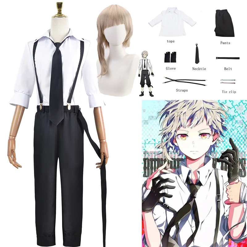 Bungo Stray Dogs Nakajima Atsushi Cosplay Costume Wigs Shirts Pants Tie Gloves Suit Halloween Party Role Play Detective Clothing
Bungo Stray Dogs Nakajima Atsushi Cosplay Costume Wigs Shirts Pants Tie Gloves Suit Halloween Party Role Play Detective Clothing