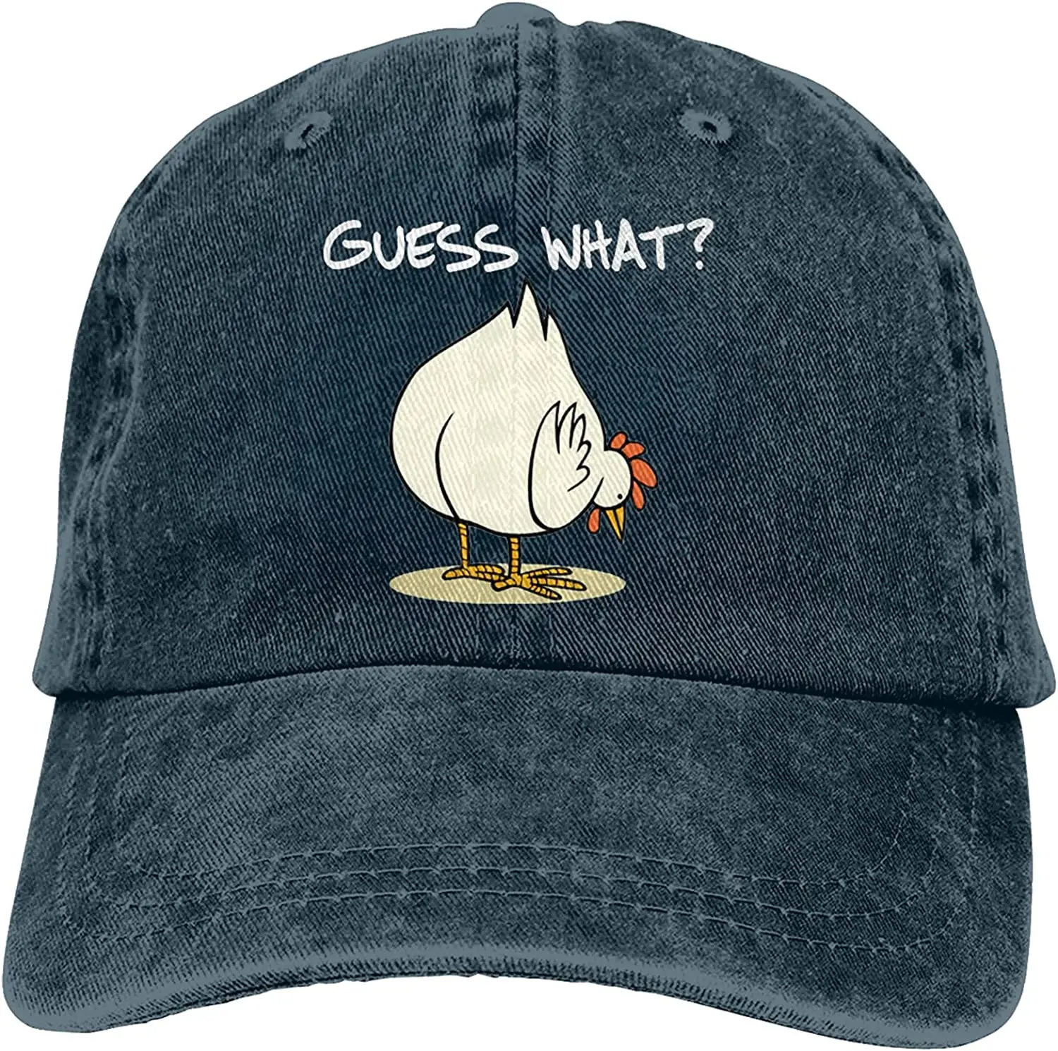 Guess What Funny Design Art Chicken Butt Baseball Cap, Adjustable Size Dad Hat, Vintage Baseball Hats for Men Woman
Guess What Funny Design Art Chicken Butt Baseball Cap, Adjustable Size Dad Hat, Vintage Baseball Hats for Men Woman