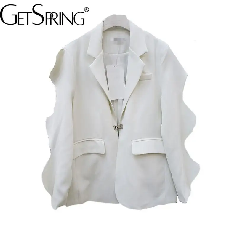 GetSpring Women Blazer Single Button Handsome Wave Sleeve Ladies Suit Coat Fashion Loose Leisure Long Women's Suit Jacket 2022
GetSpring Women Blazer Single Button Handsome Wave Sleeve Ladies Suit Coat Fashion Loose Leisure Long Women's Suit Jacket 2022