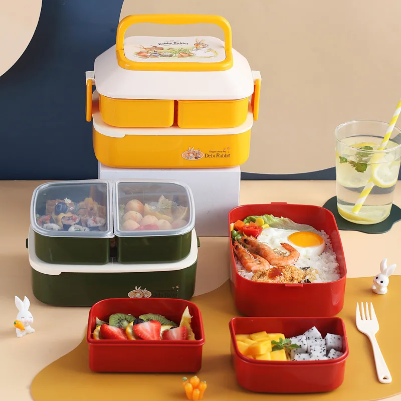 Lunch Box Kids Picnic Tableware with Rabbits Plastic Lunchbox School Child Packed Snack Bento Box Food Storage Containers
Lunch Box Kids Picnic Tableware with Rabbits Plastic Lunchbox School Child Packed Snack Bento Box Food Storage Containers