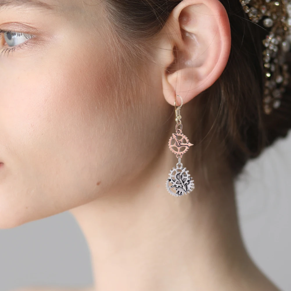 Steampunk Gears Alarm Clock Circle Earrings For Women Vintage Link Chain Steam Punk Earrings Fashion Jewelry
Steampunk Gears Alarm Clock Circle Earrings For Women Vintage Link Chain Steam Punk Earrings Fashion Jewelry