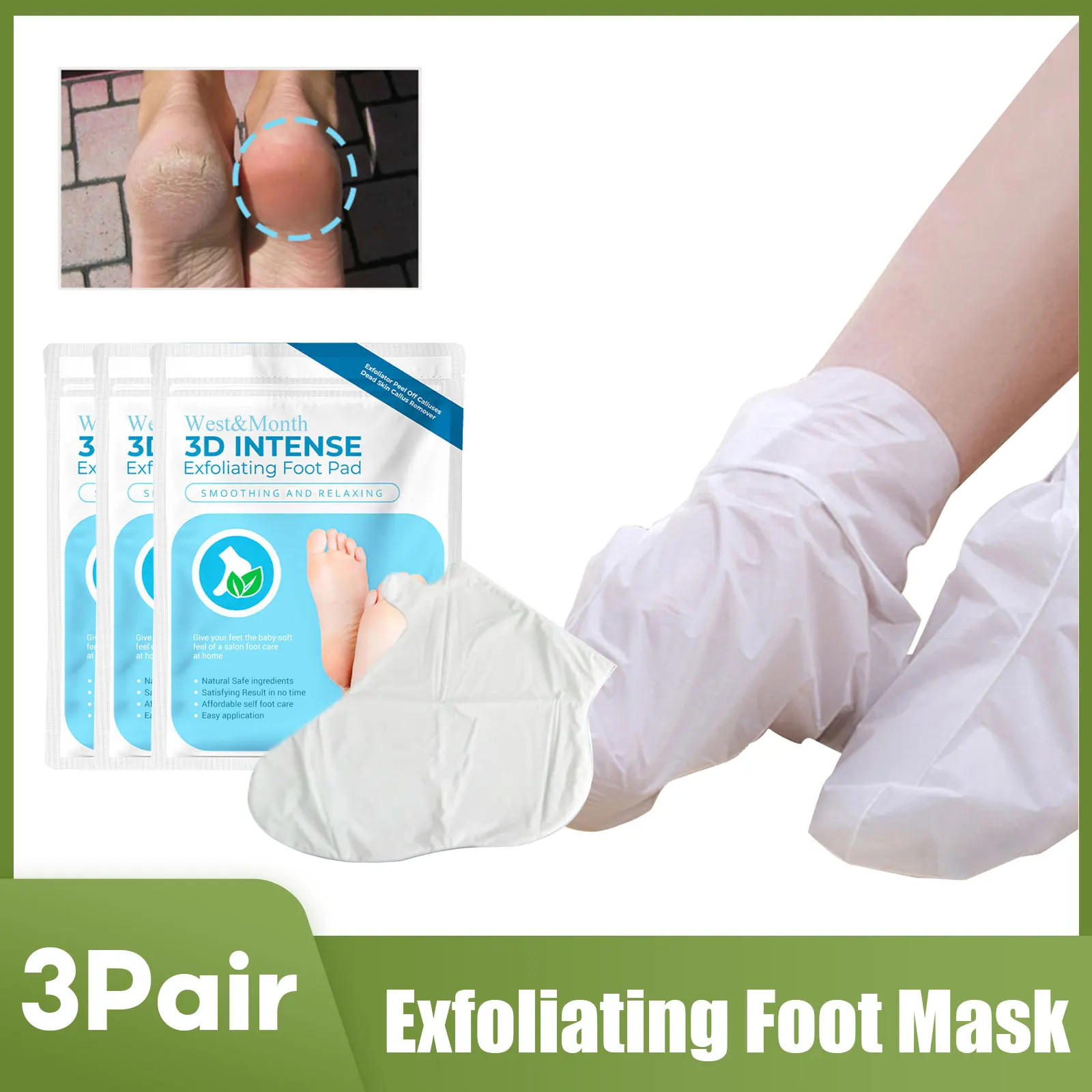 

Exfoliating Foot Mask Whitening Nourish Pedicure Anti Crack Heel Dead Skin Calluses Remove Feet Spa Soft Smooth Peeling Socks