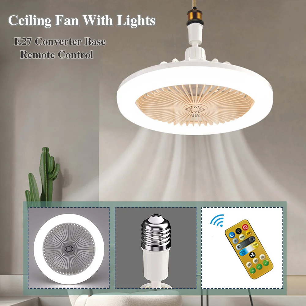 Ceiling Fan With Light And Control 30W LED Lamp E27 Converter Base Remote Silent Electric Fan For Bedroom Home Kitchen 
Ceiling Fan With Light And Control 30W LED Lamp E27 Converter Base Remote Silent Electric Fan For Bedroom Home Kitchen