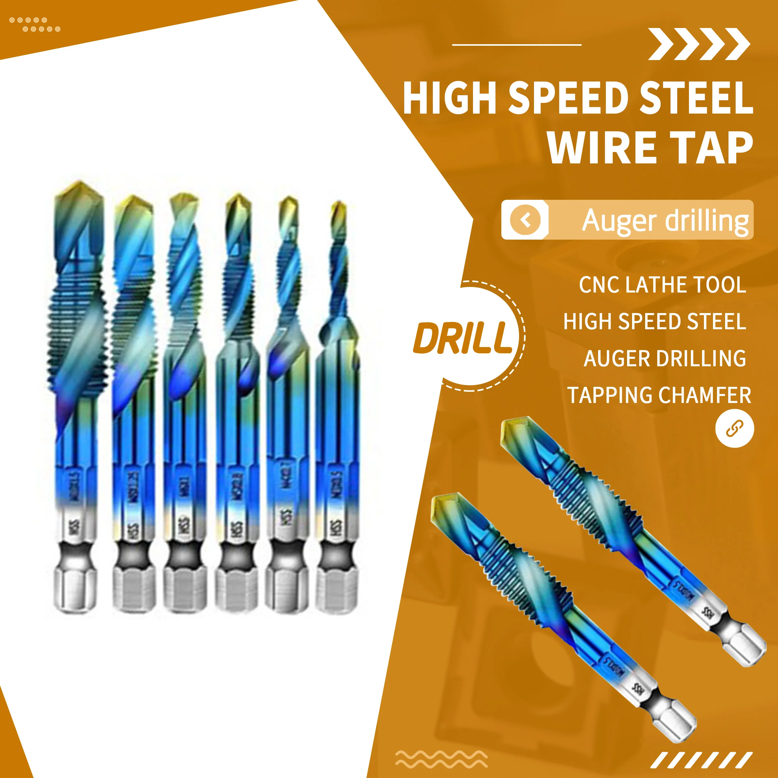 Hexagonal Shank Blue Composite Taps High-Speed Steel M3 M4 M5 M6 M8 M10 CNC Lathe Tools HSS Spiral Drill Hole Tapping Chamfering 
Hexagonal Shank Blue Composite Taps High-Speed Steel M3 M4 M5 M6 M8 M10 CNC Lathe Tools HSS Spiral Drill Hole Tapping Chamfering