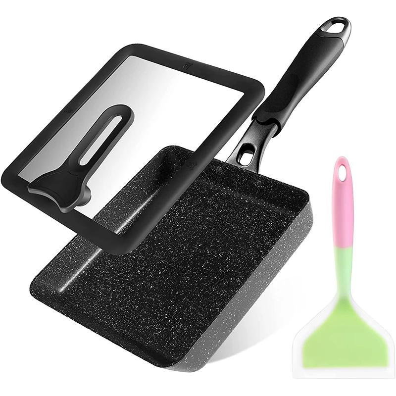 Japanese Omelette Pan / Tamagoyaki Pan, Non-stick Rectangle Mini Egg Frying Pan with Lid & Spatula / Aluminum Alloy
Japanese Omelette Pan / Tamagoyaki Pan, Non-stick Rectangle Mini Egg Frying Pan with Lid & Spatula / Aluminum Alloy