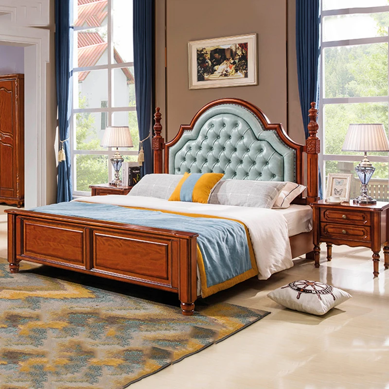 American Classical Solid Wood Bed 1.8m Double Wooden Cheap Minimalist Bed Princess Stable Chic Cama De Solteiro Home Decoration
American Classical Solid Wood Bed 1.8m Double Wooden Cheap Minimalist Bed Princess Stable Chic Cama De Solteiro Home Decoration
