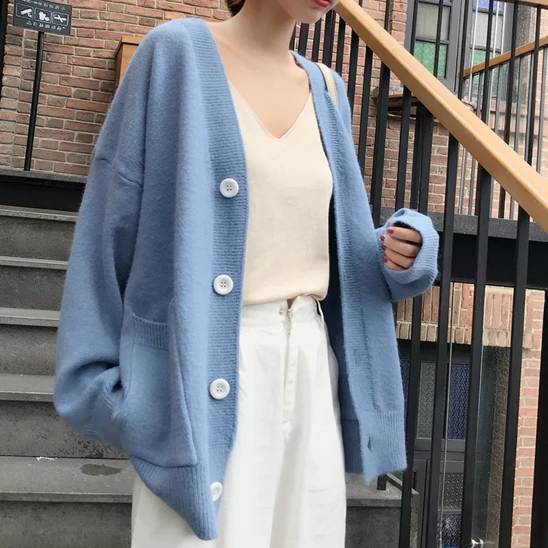 Women Solid Knitted Cardigan Single Breasted V-Neck Long Sleeve one size cardigan Street wear Autumn Outwear Sweater Coat
Women Solid Knitted Cardigan Single Breasted V-Neck Long Sleeve one size cardigan Street wear Autumn Outwear Sweater Coat