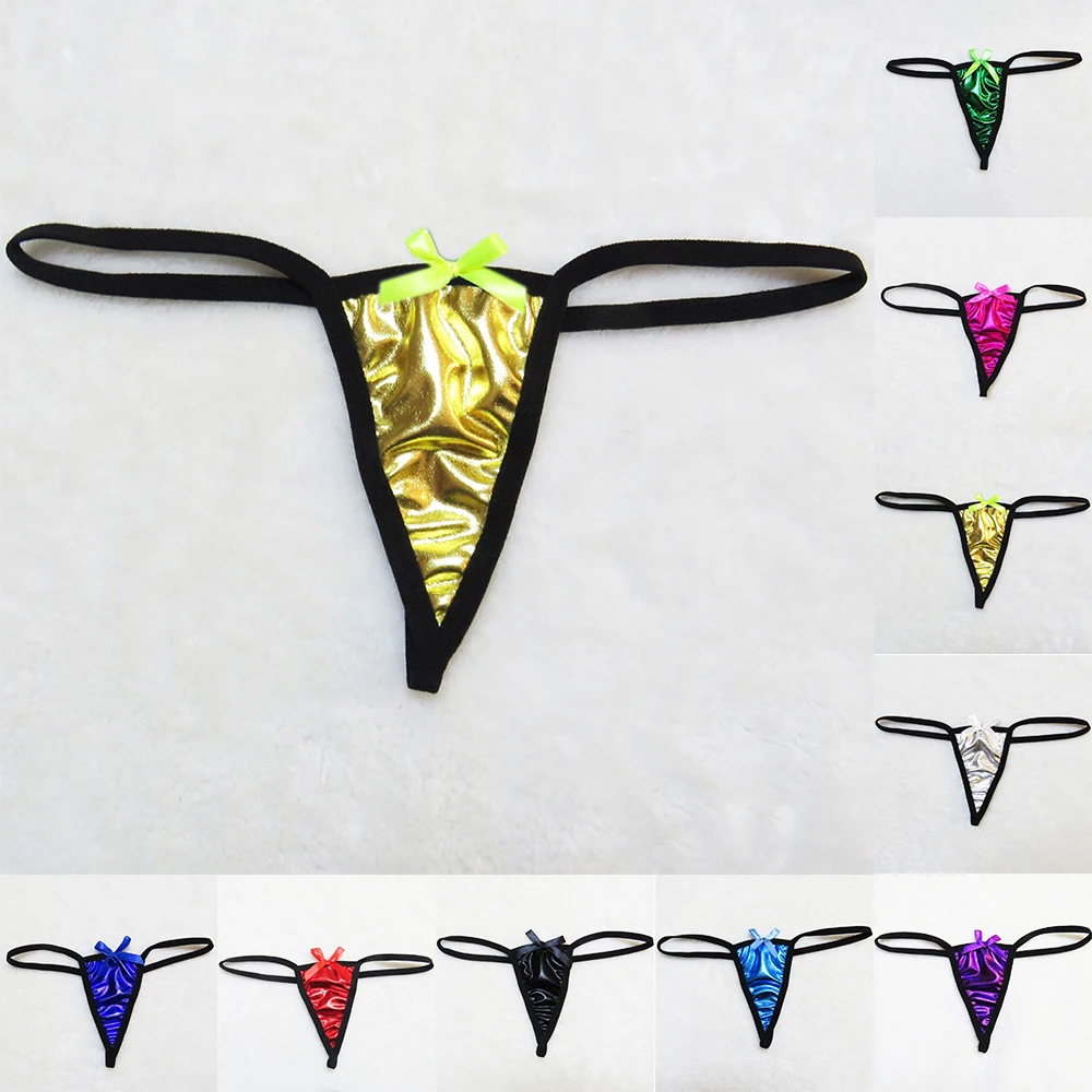 String Femme Sexy Patent Leather G-String Thongs Women's Underwear Sexy Low Waist Bow Bikini Nightclub Shiny Briefs Panties
String Femme Sexy Patent Leather G-String Thongs Women's Underwear Sexy Low Waist Bow Bikini Nightclub Shiny Briefs Panties