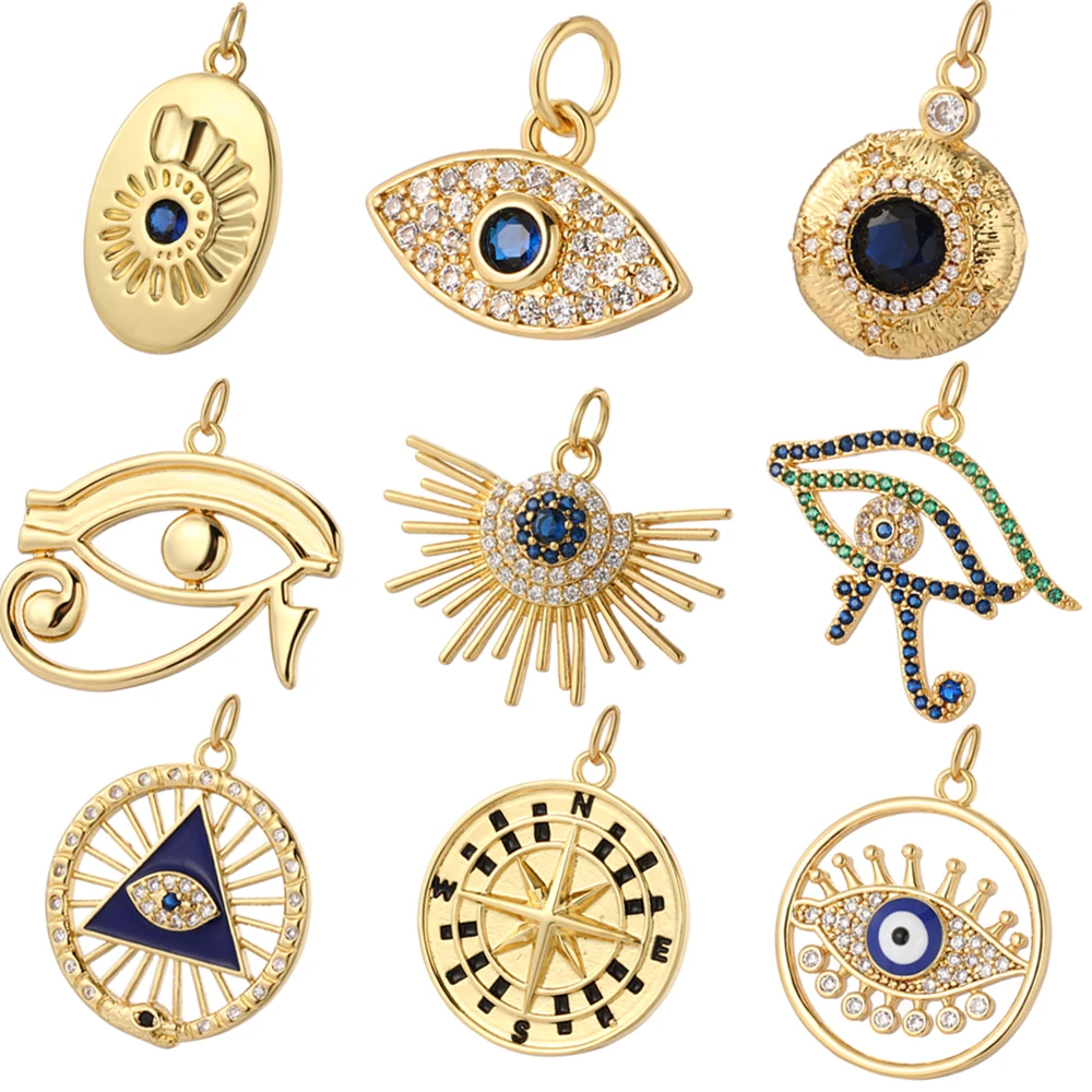 Luxury Copper Zircon Evil Blue Eye Charms for Pendant Necklace Earring Gold Color Dangle Charms DIY Fashion Accessory
Luxury Copper Zircon Evil Blue Eye Charms for Pendant Necklace Earring Gold Color Dangle Charms DIY Fashion Accessory