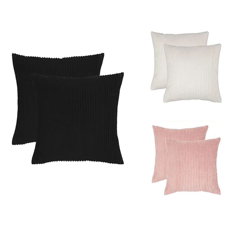 Pack Of 2, Corduroy Soft Soild Decor Square Throw Pillow Covers Set Cushion Cases Stripes Pillowcases 18X18 Inch
Pack Of 2, Corduroy Soft Soild Decor Square Throw Pillow Covers Set Cushion Cases Stripes Pillowcases 18X18 Inch